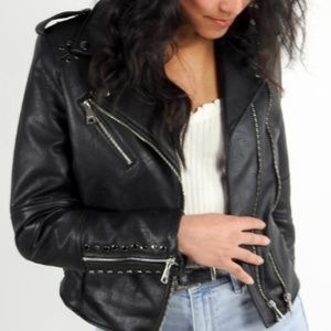 Studded Faux Leather Jacket